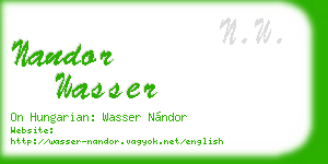 nandor wasser business card